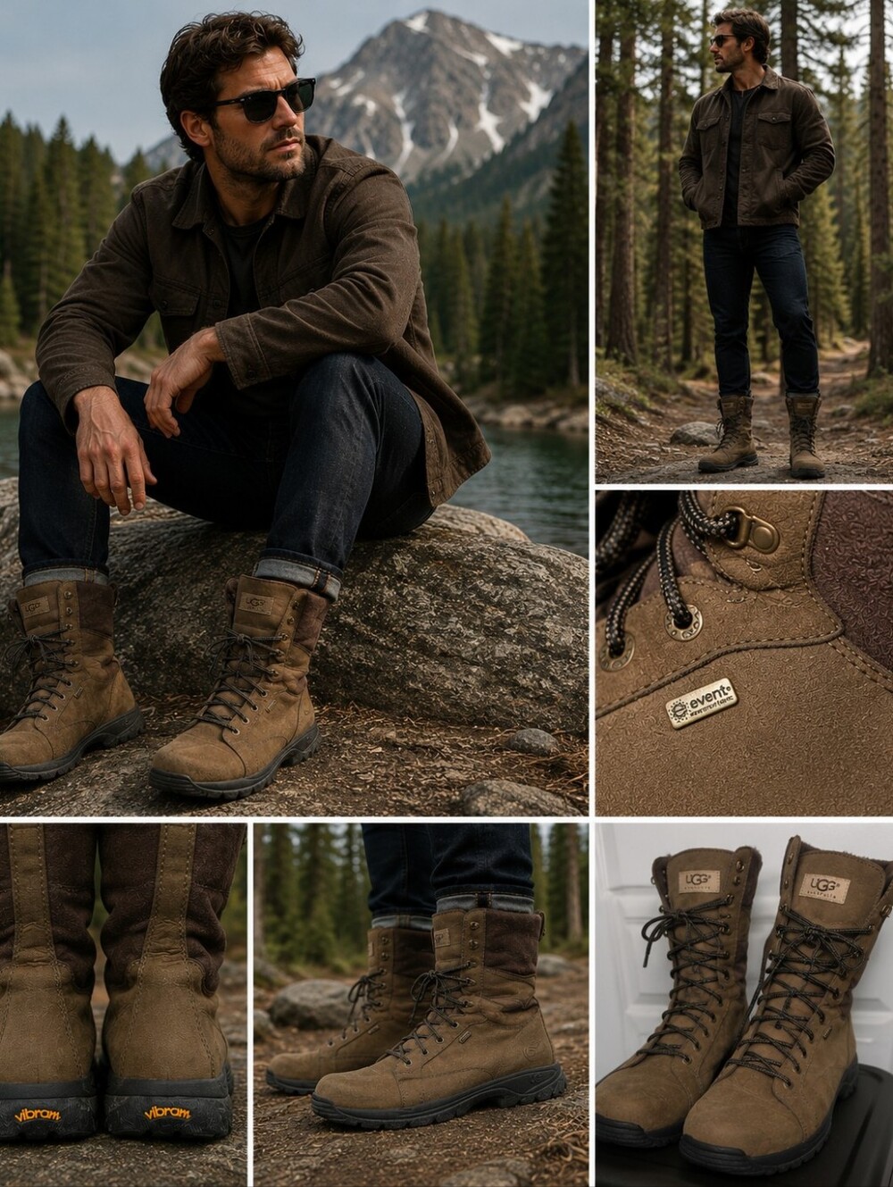 UGG Adirondack Tall Waterproof Sheepskin Boots Men's 11.5 Vibram Snow Hiking